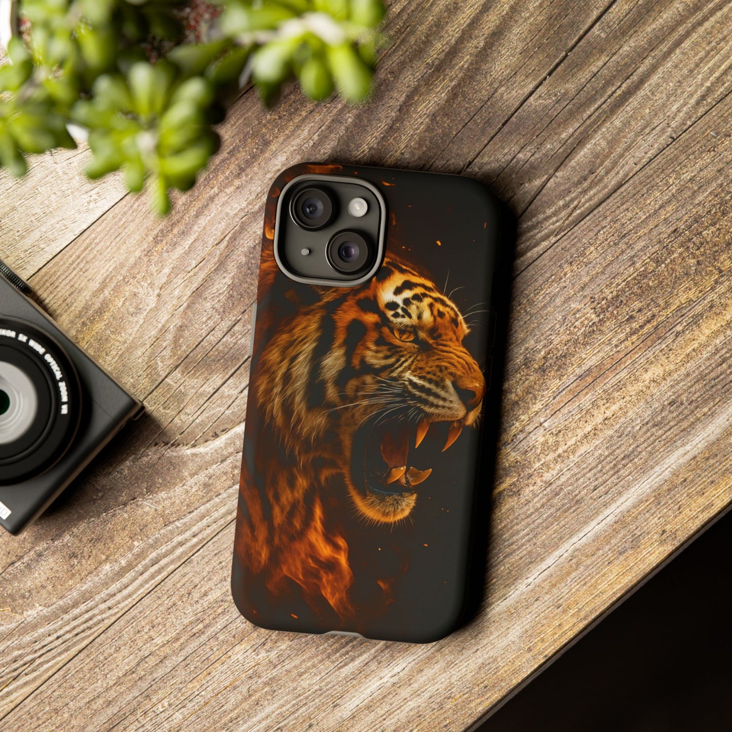 Phone Case - Flaming Tiger Tough Case