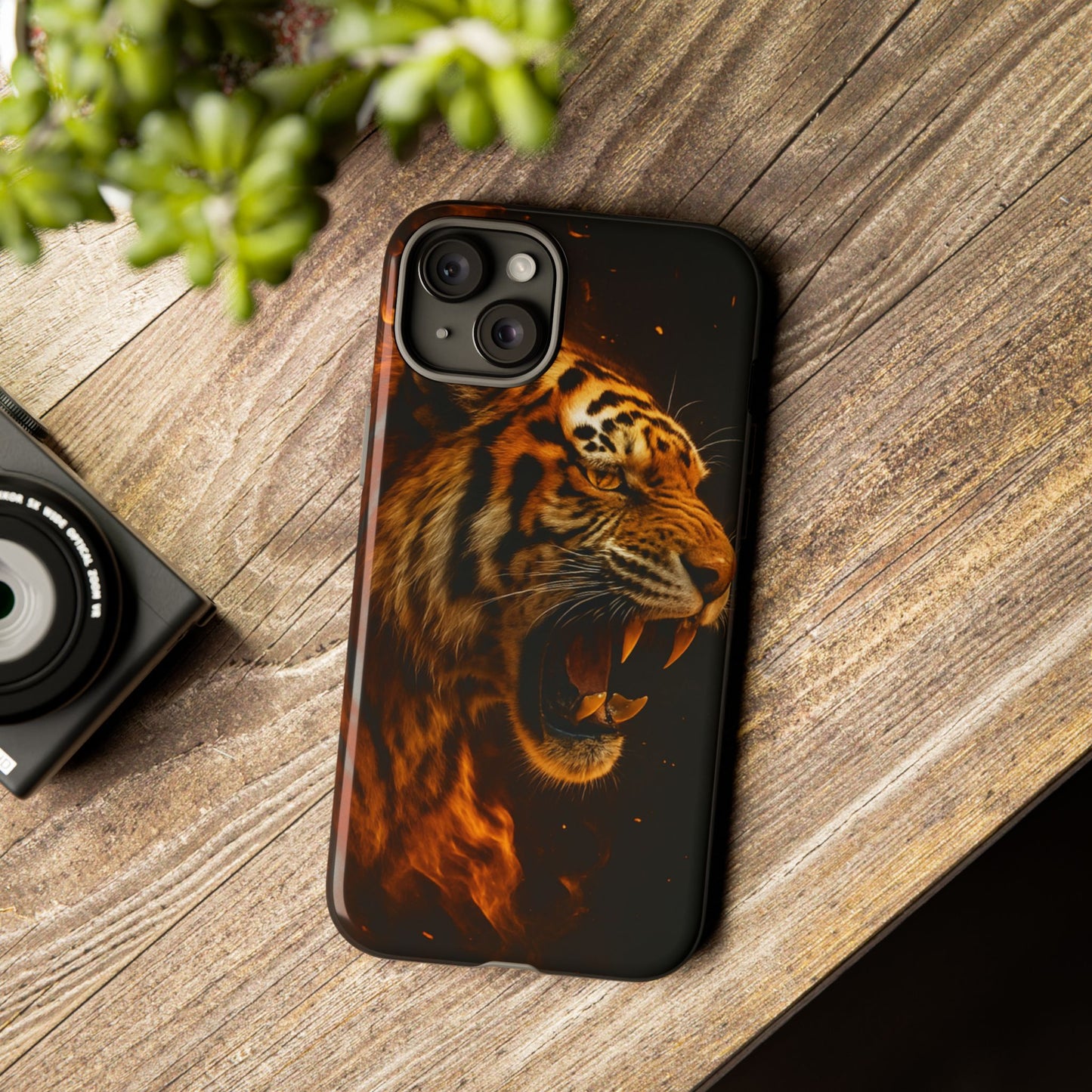 Phone Case - Flaming Tiger Tough Case