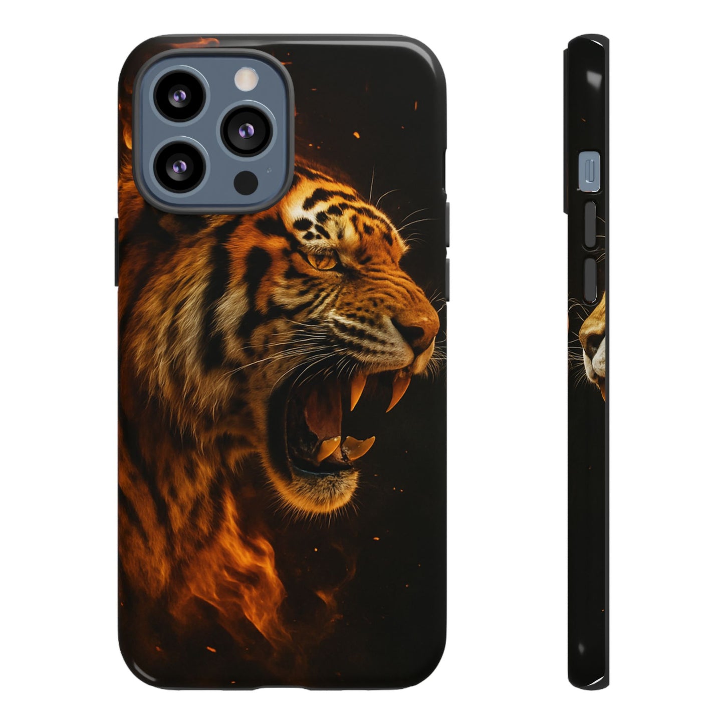 Phone Case - Flaming Tiger Tough Case