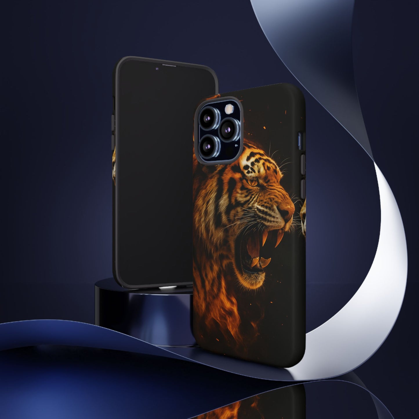 Phone Case - Flaming Tiger Tough Case