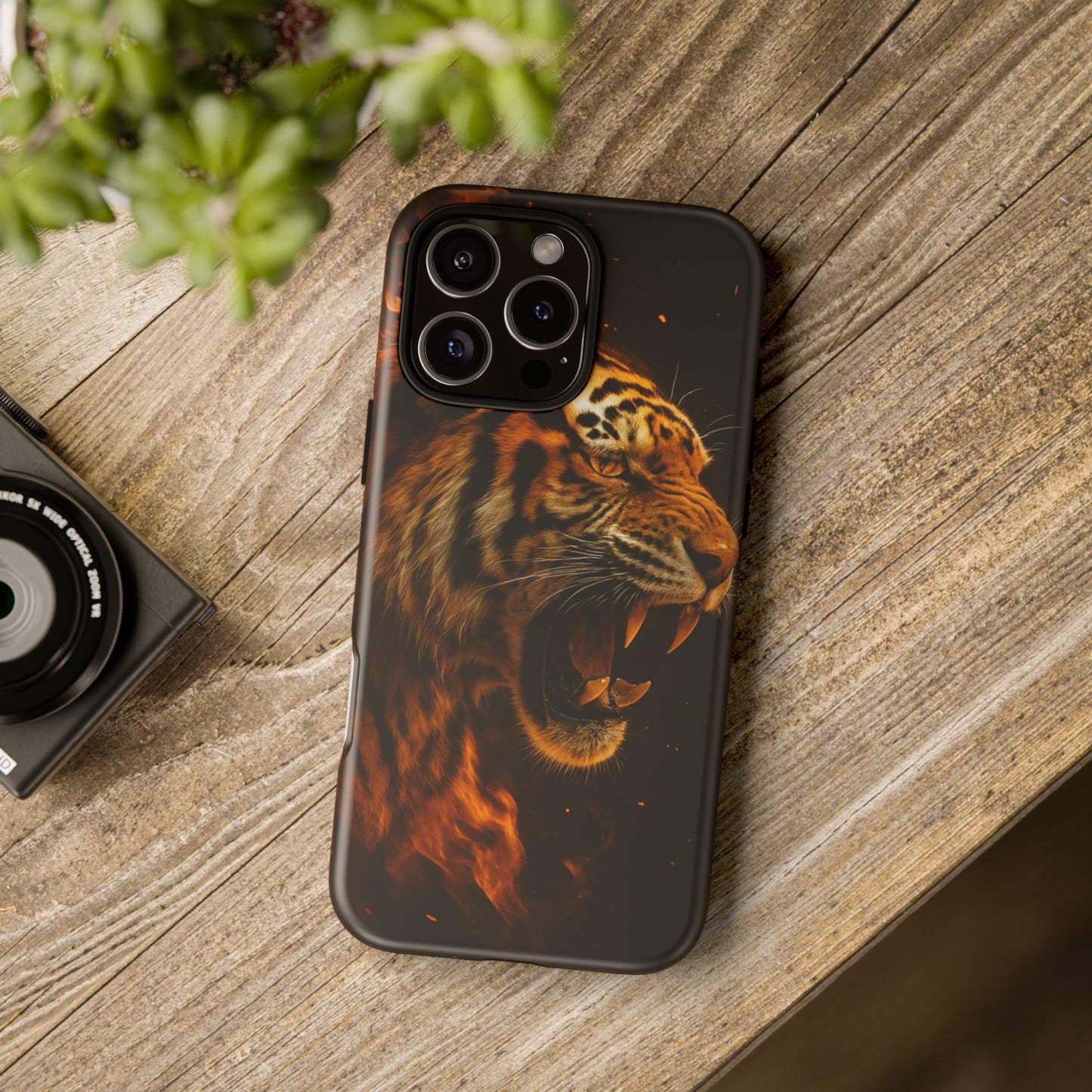 Phone Case - Flaming Tiger Tough Case