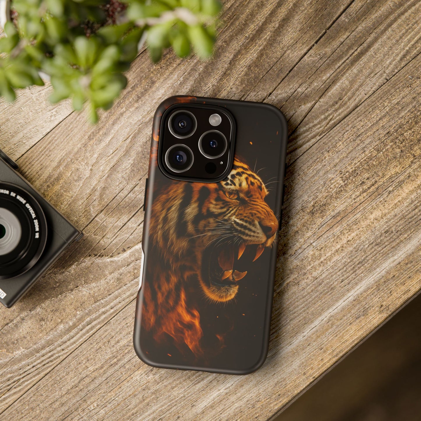 Phone Case - Flaming Tiger Tough Case