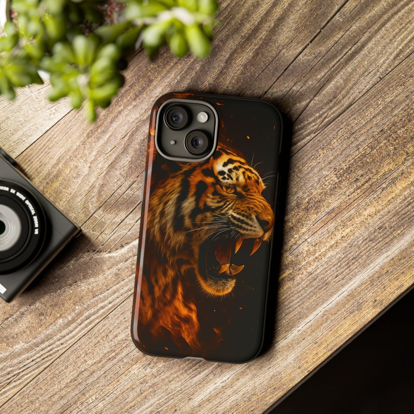 Phone Case - Flaming Tiger Tough Case