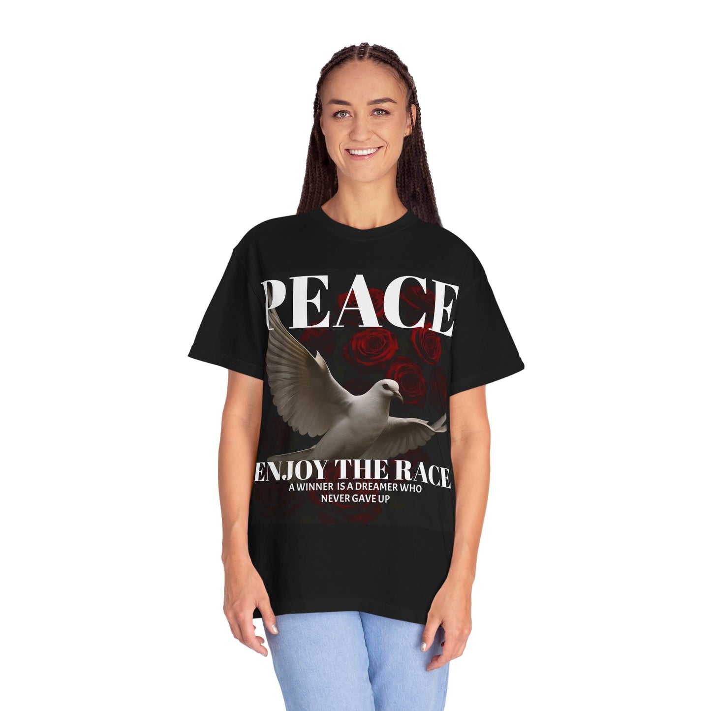 Peace & Inspiration Graphic T-Shirt, Unisex Tee for Dreamers, Motivational Apparel, Gift for Spiritual Seekers, Casual Wear