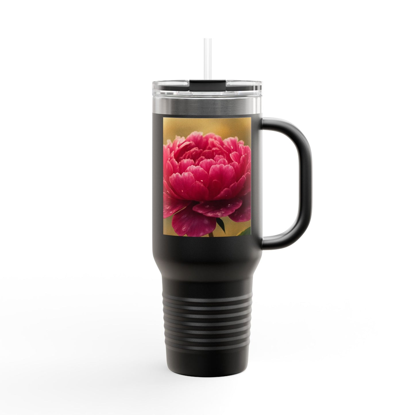 Floral Design Insulated Travel Mug, 40oz, Perfect for Travel, Coffee Lover Gift, Birthday, Floral Mug, Eco-Friendly Drinkware