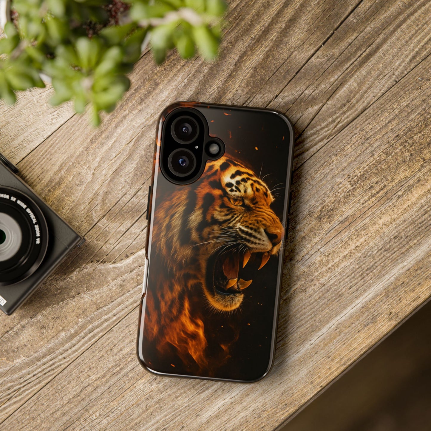 Phone Case - Flaming Tiger Tough Case