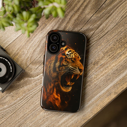 Phone Case - Flaming Tiger Tough Case