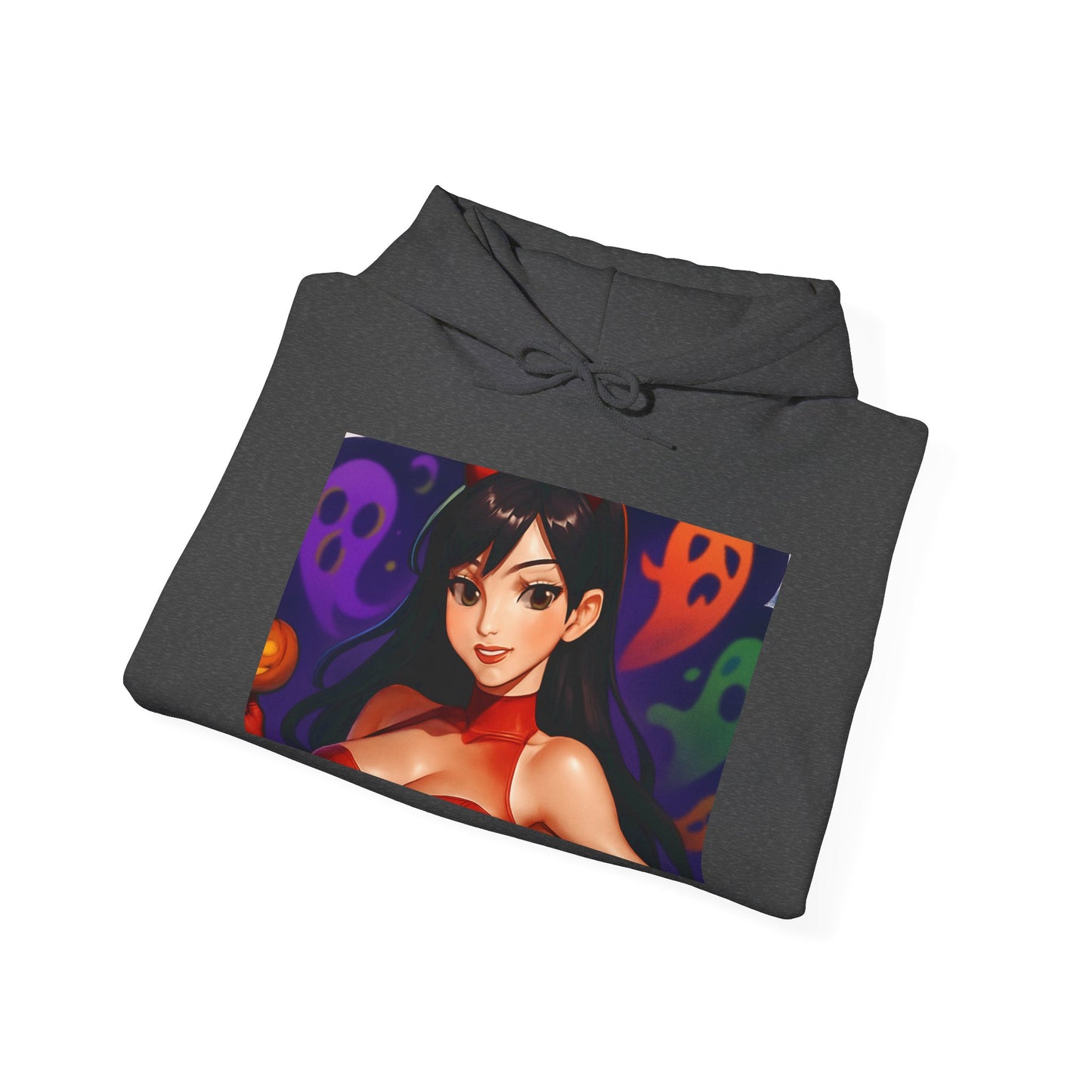 Halloween-Inspired Unisex Hoodie, Cozy Fall Wear, Perfect for Costume Parties, Spooky Season Fashion, Screen-Printed Sweatshirt