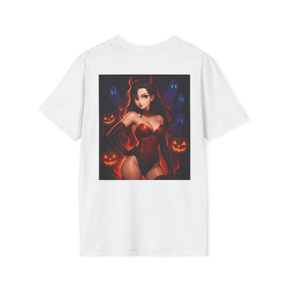Halloween Devil T-Shirt - Spooky Cute Graphic Tee, Horror Theme Apparel, Gift for Halloween Party, Unisex Costume Shirt, Cosplay Tee