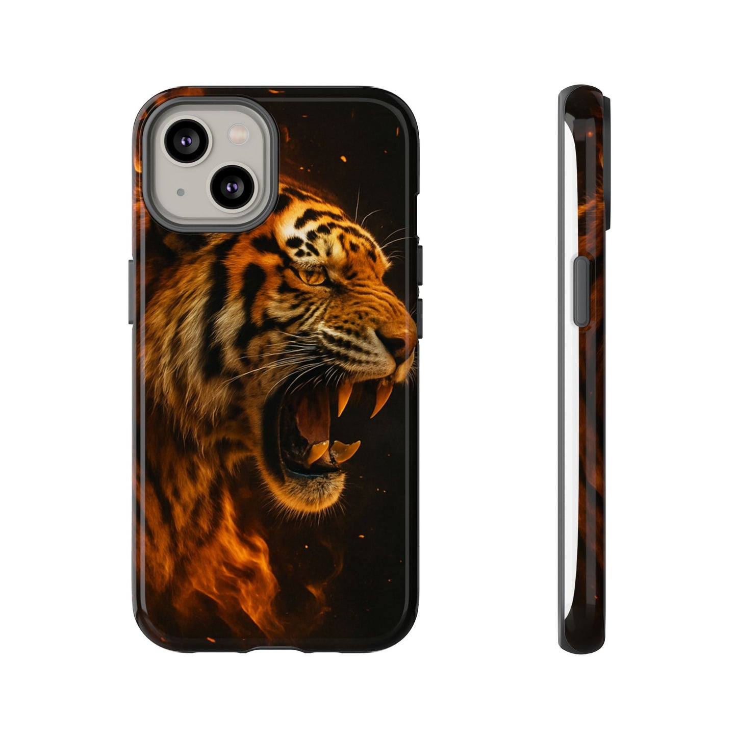 Phone Case - Flaming Tiger Tough Case
