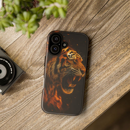 Phone Case - Flaming Tiger Tough Case