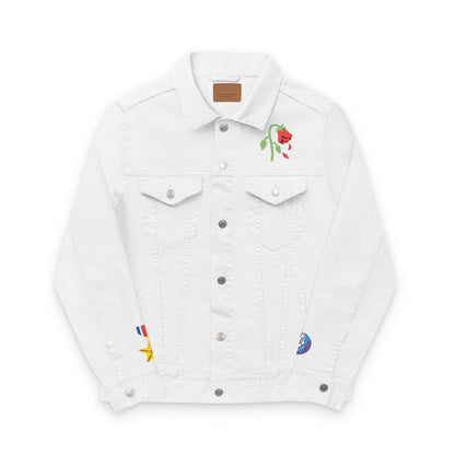 Chic Embroidered Denim Jacket, Unisex Casual Outerwear, Trendy Summer Layering, Unique Gift for Her/Him, Perfect for Festivals and [...]