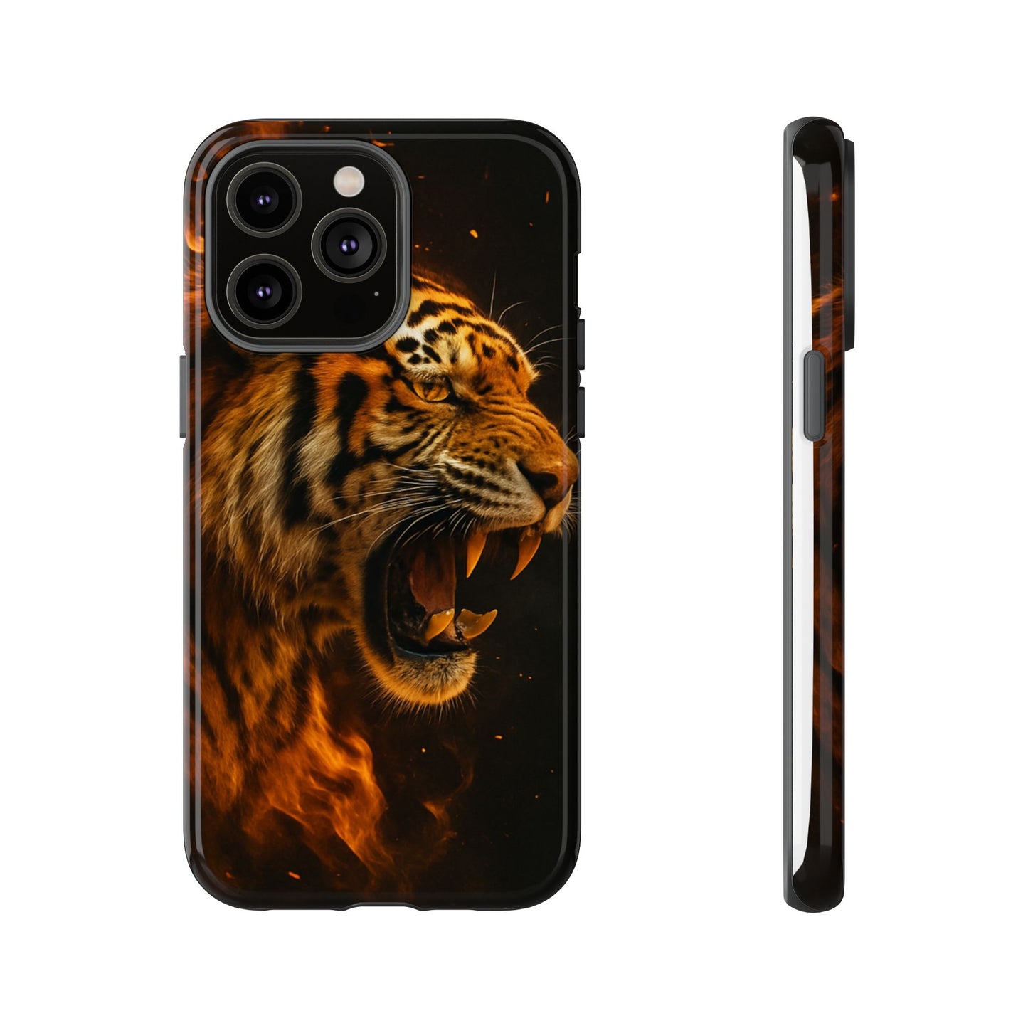 Phone Case - Flaming Tiger Tough Case