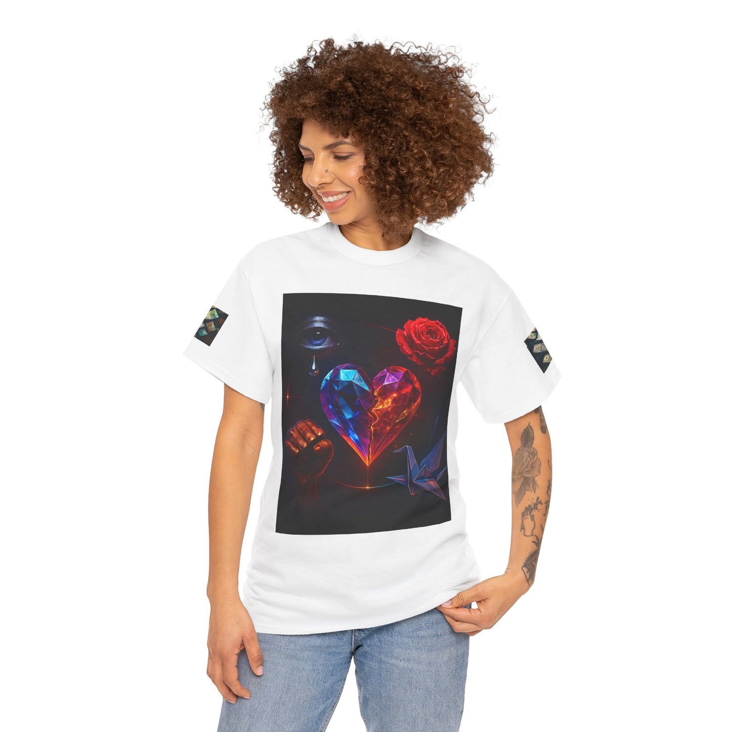 Mystical Eye Art Tee, Unisex Heavy Cotton T-Shirt, Unique Graphic Tee, Bohemian Style Shirt, Perfect Gift for Artists, Occult Lovers