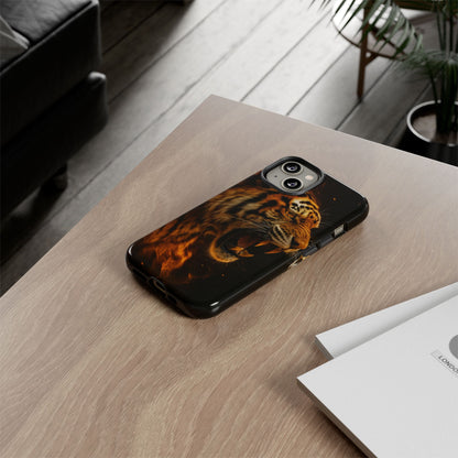 Phone Case - Flaming Tiger Tough Case