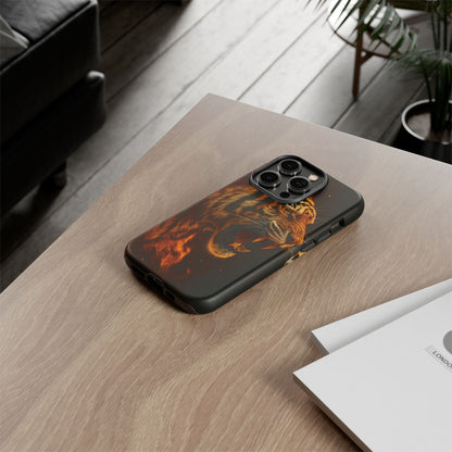Phone Case - Flaming Tiger Tough Case