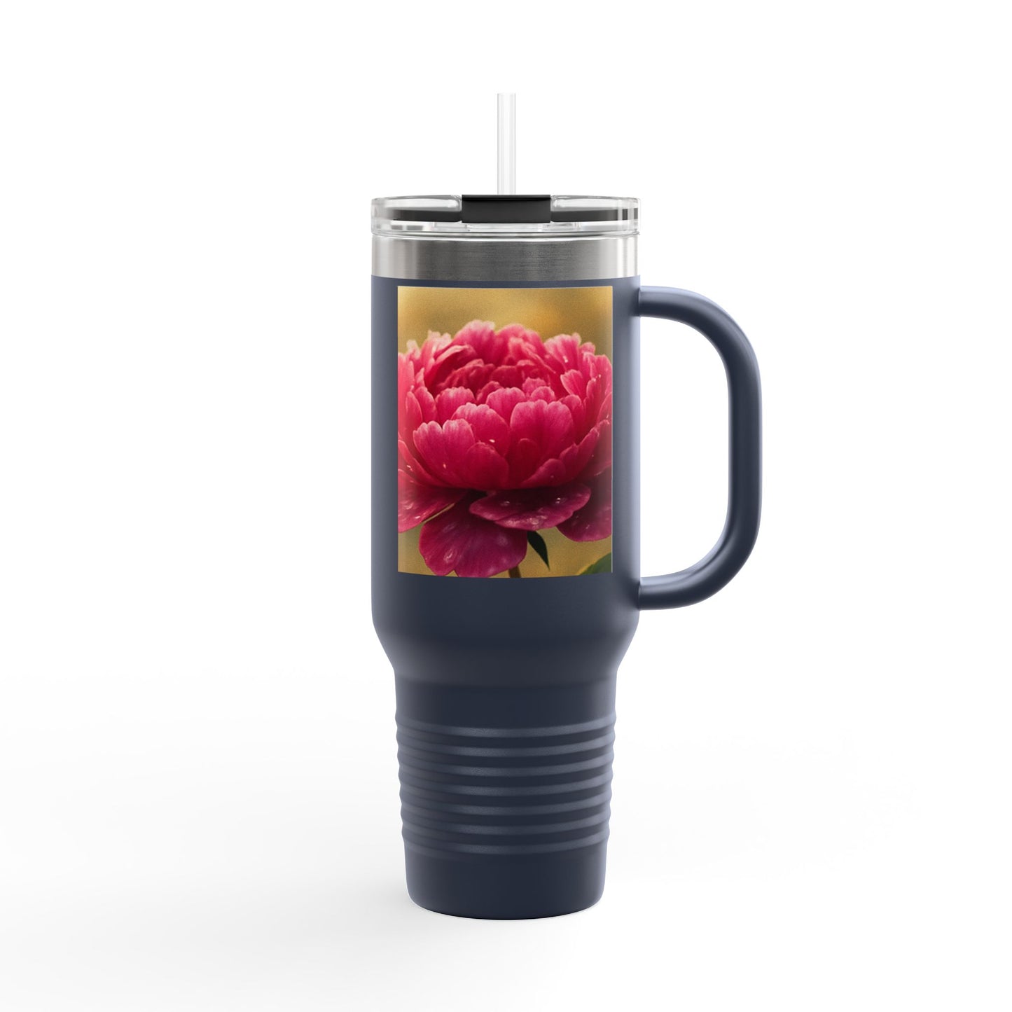 Floral Design Insulated Travel Mug, 40oz, Perfect for Travel, Coffee Lover Gift, Birthday, Floral Mug, Eco-Friendly Drinkware
