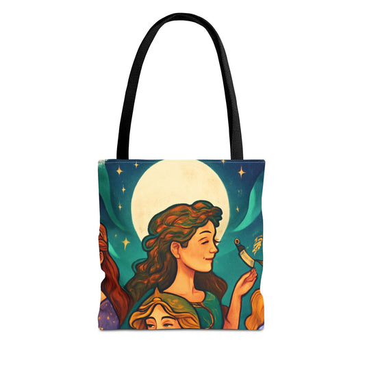 Mystical Journey Tote Bag - Stylish, Artful Carry-All for Everyday, Festivals, and Gift Giving