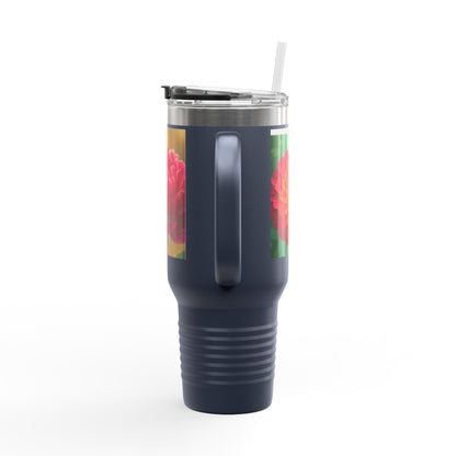 Floral Design Insulated Travel Mug, 40oz, Perfect for Travel, Coffee Lover Gift, Birthday, Floral Mug, Eco-Friendly Drinkware