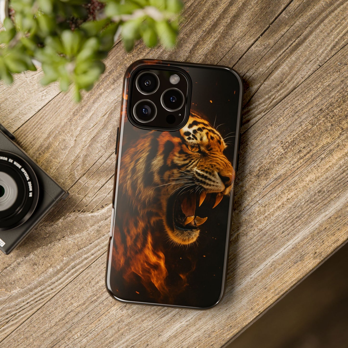 Phone Case - Flaming Tiger Tough Case