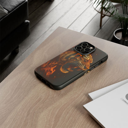 Phone Case - Flaming Tiger Tough Case