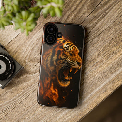 Phone Case - Flaming Tiger Tough Case