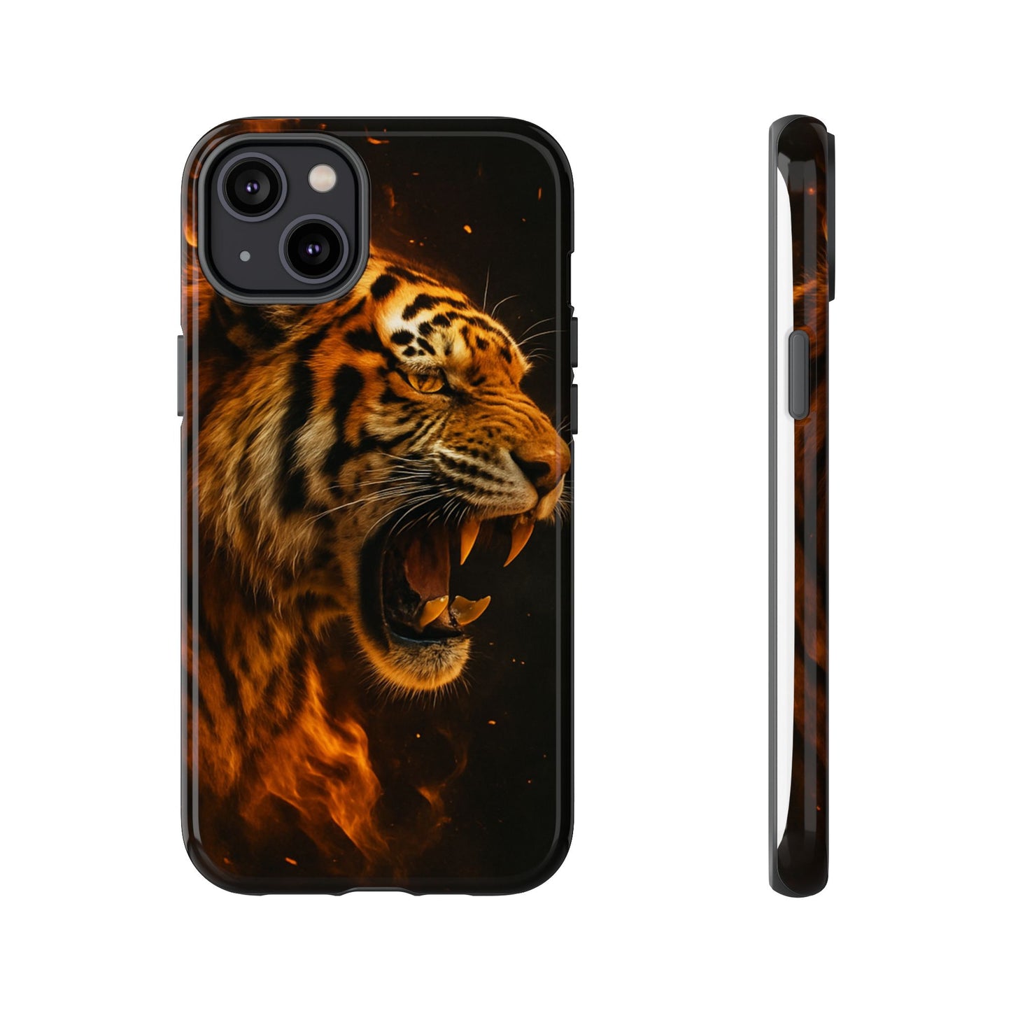 Phone Case - Flaming Tiger Tough Case