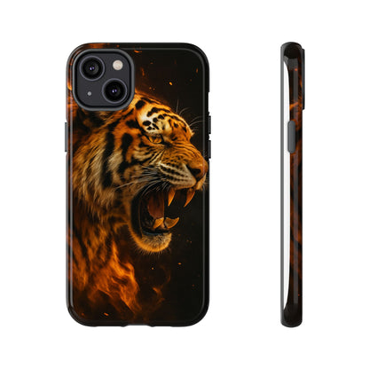 Phone Case - Flaming Tiger Tough Case