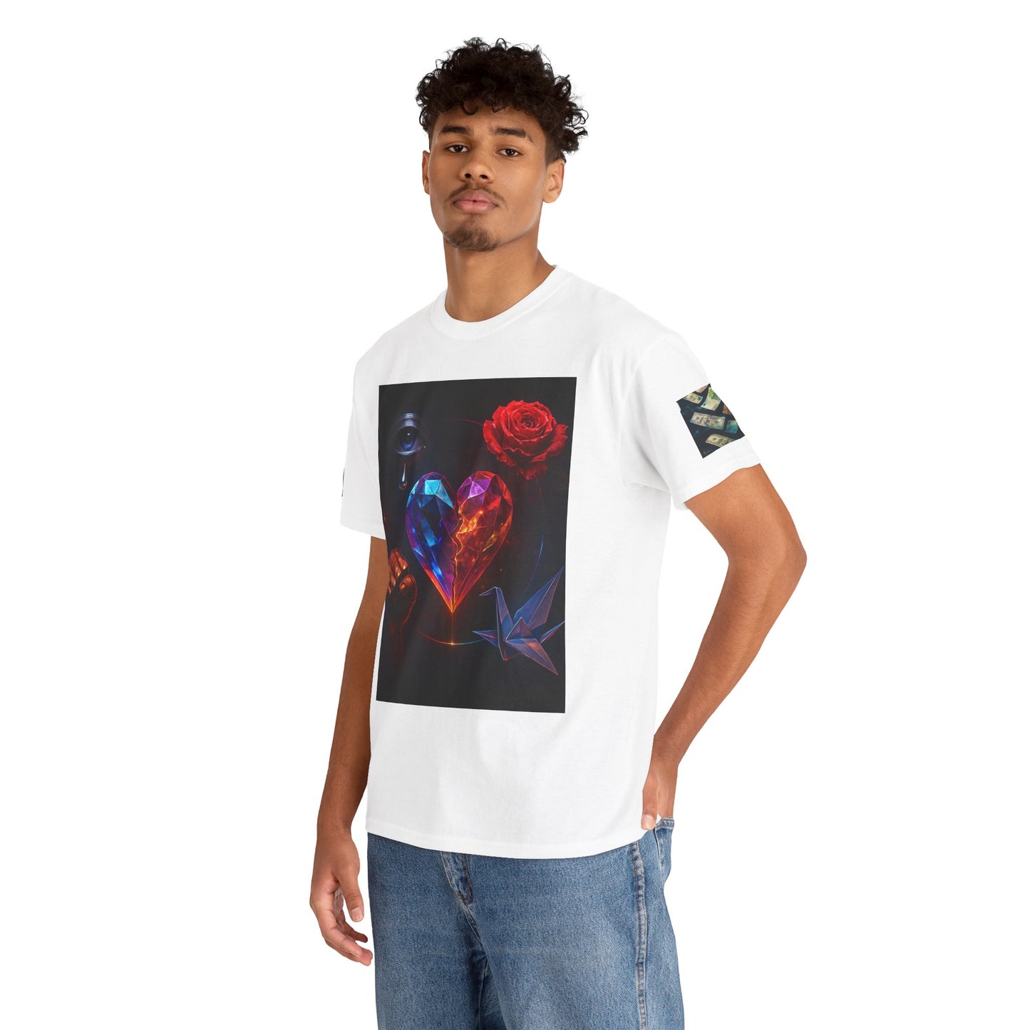 Mystical Eye Art Tee, Unisex Heavy Cotton T-Shirt, Unique Graphic Tee, Bohemian Style Shirt, Perfect Gift for Artists, Occult Lovers