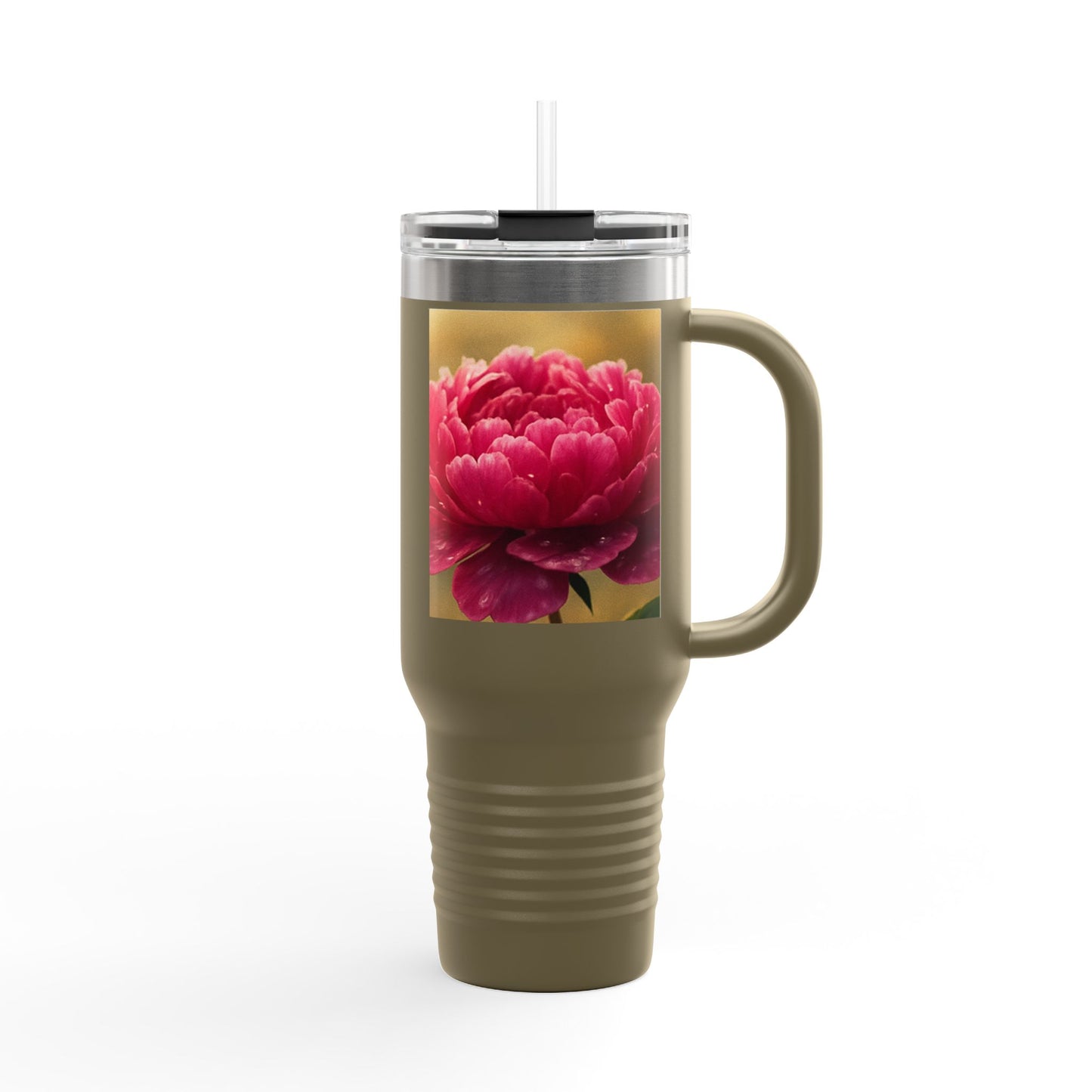 Floral Design Insulated Travel Mug, 40oz, Perfect for Travel, Coffee Lover Gift, Birthday, Floral Mug, Eco-Friendly Drinkware