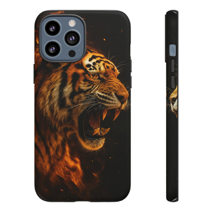 Phone Case - Flaming Tiger Tough Case