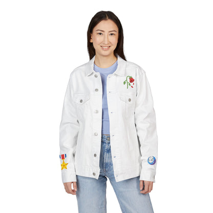 Chic Embroidered Denim Jacket, Unisex Casual Outerwear, Trendy Summer Layering, Unique Gift for Her/Him, Perfect for Festivals and [...]