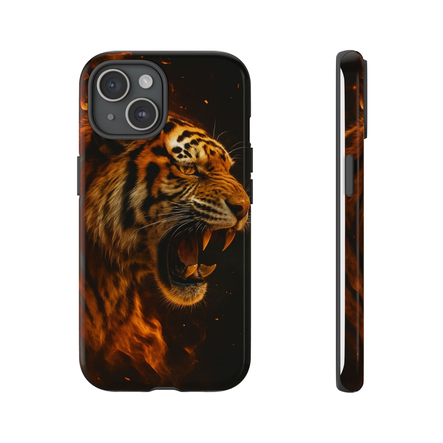 Phone Case - Flaming Tiger Tough Case