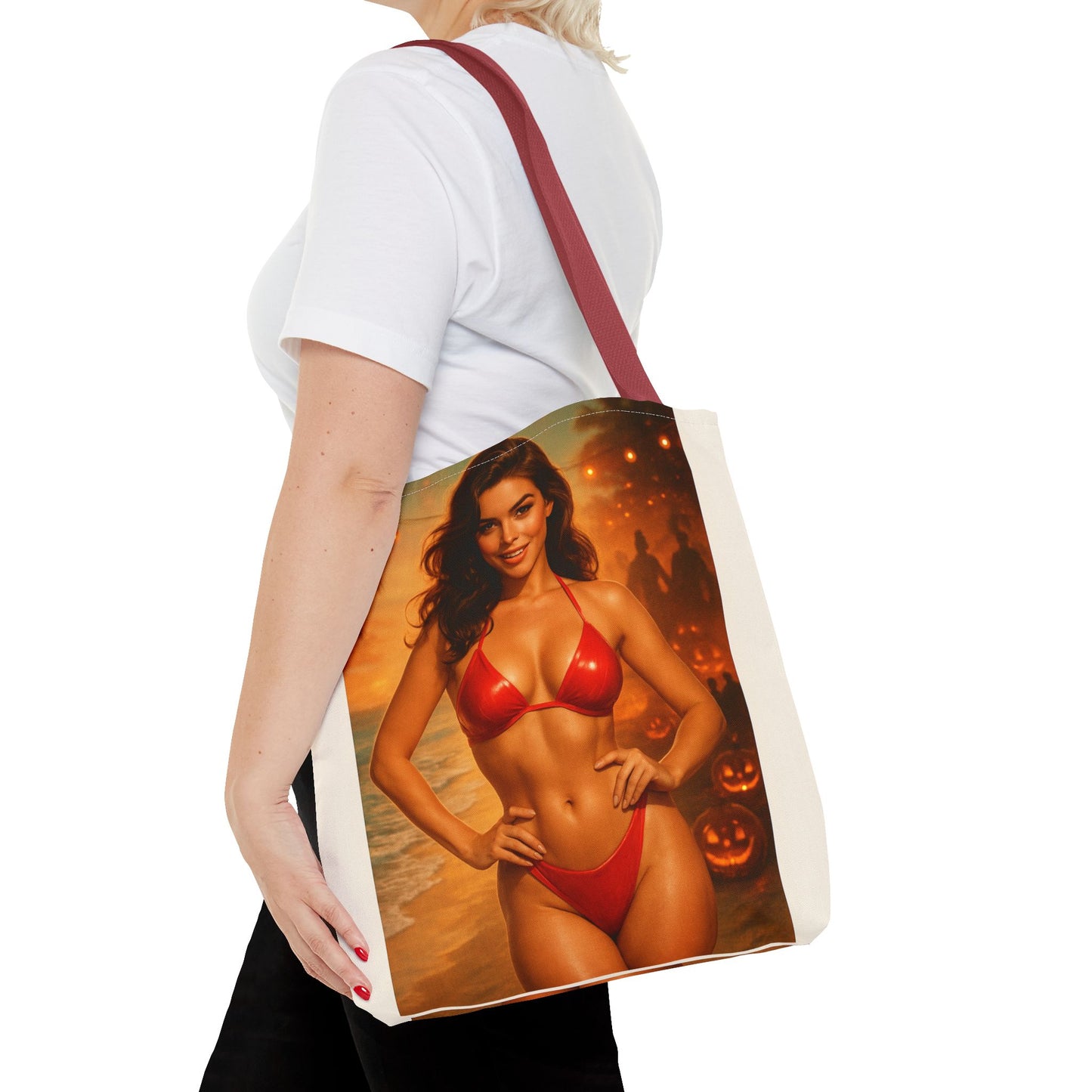 Spooky Beach Vibes Tote Bag, Halloween Beach Bag, Summer Tote, Fun Halloween Gift, Fashionable Carryall