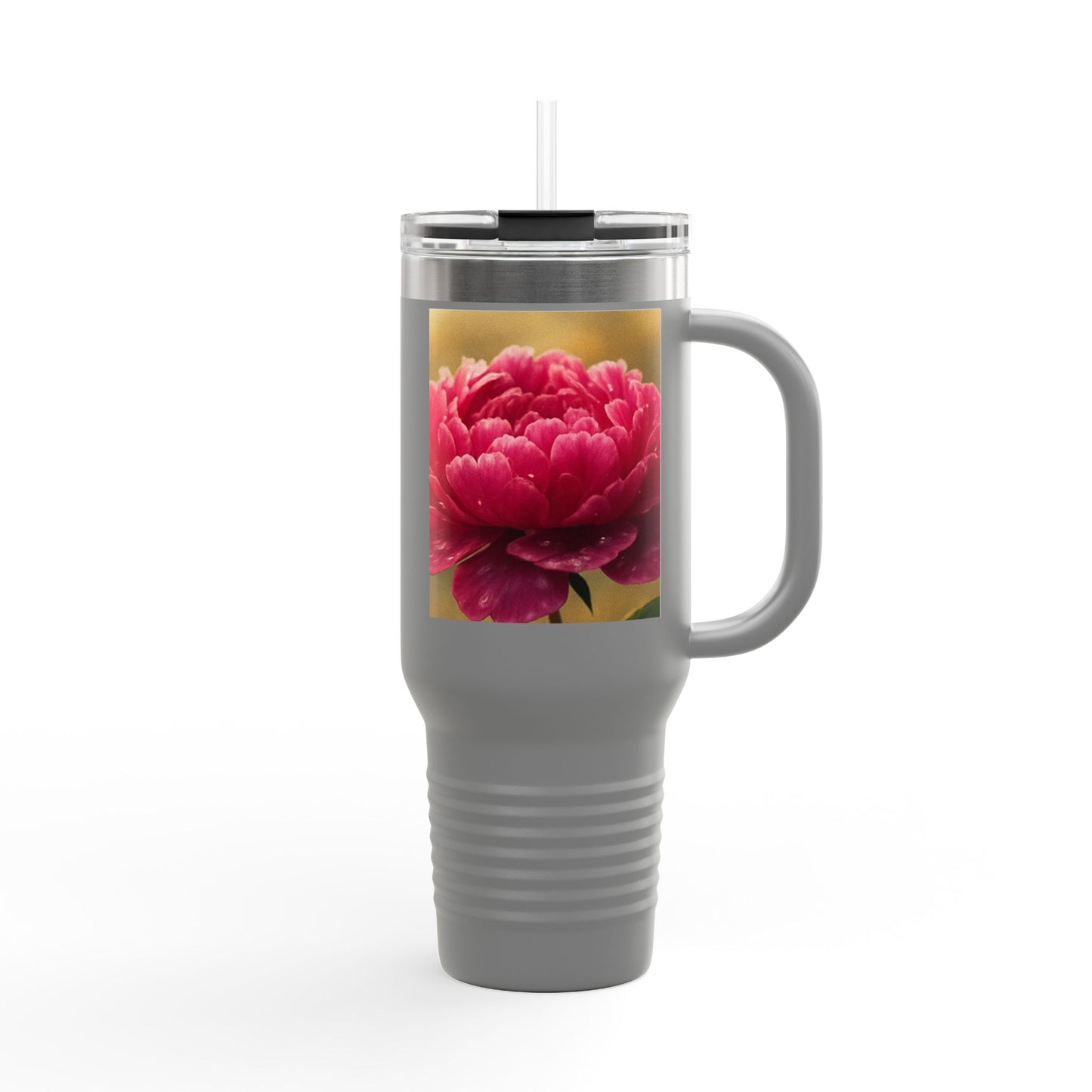 Floral Design Insulated Travel Mug, 40oz, Perfect for Travel, Coffee Lover Gift, Birthday, Floral Mug, Eco-Friendly Drinkware
