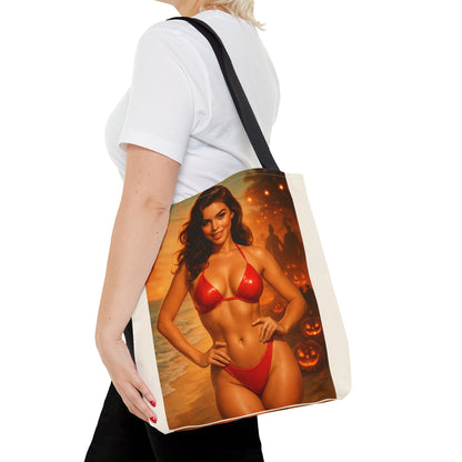 Spooky Beach Vibes Tote Bag, Halloween Beach Bag, Summer Tote, Fun Halloween Gift, Fashionable Carryall