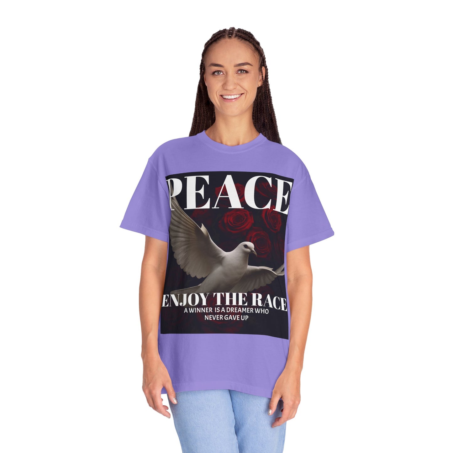 Peace & Inspiration Graphic T-Shirt, Unisex Tee for Dreamers, Motivational Apparel, Gift for Spiritual Seekers, Casual Wear