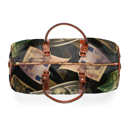Stylish Money Design Waterproof Travel Bag, Travel Duffel for Weekend Trips, Gym Bag, Vacation Essentials, Gift for Travelers