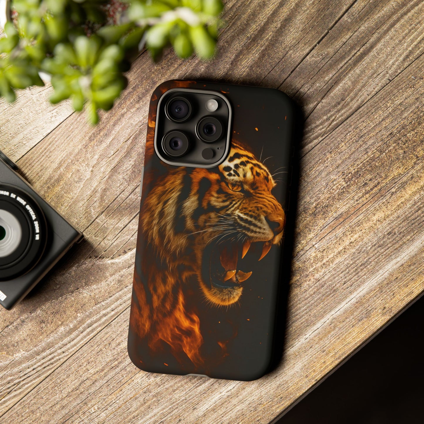 Phone Case - Flaming Tiger Tough Case