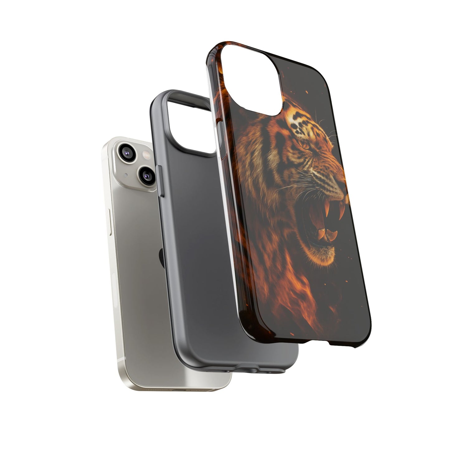 Phone Case - Flaming Tiger Tough Case