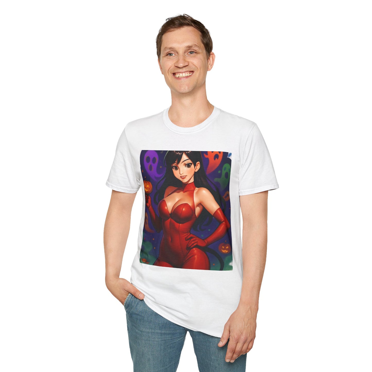 Halloween Devil T-Shirt - Spooky Cute Graphic Tee, Horror Theme Apparel, Gift for Halloween Party, Unisex Costume Shirt, Cosplay Tee