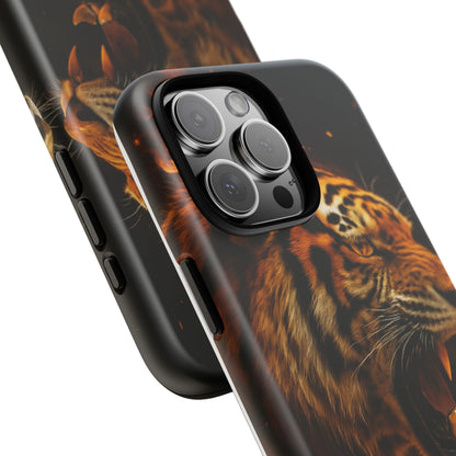 Phone Case - Flaming Tiger Tough Case