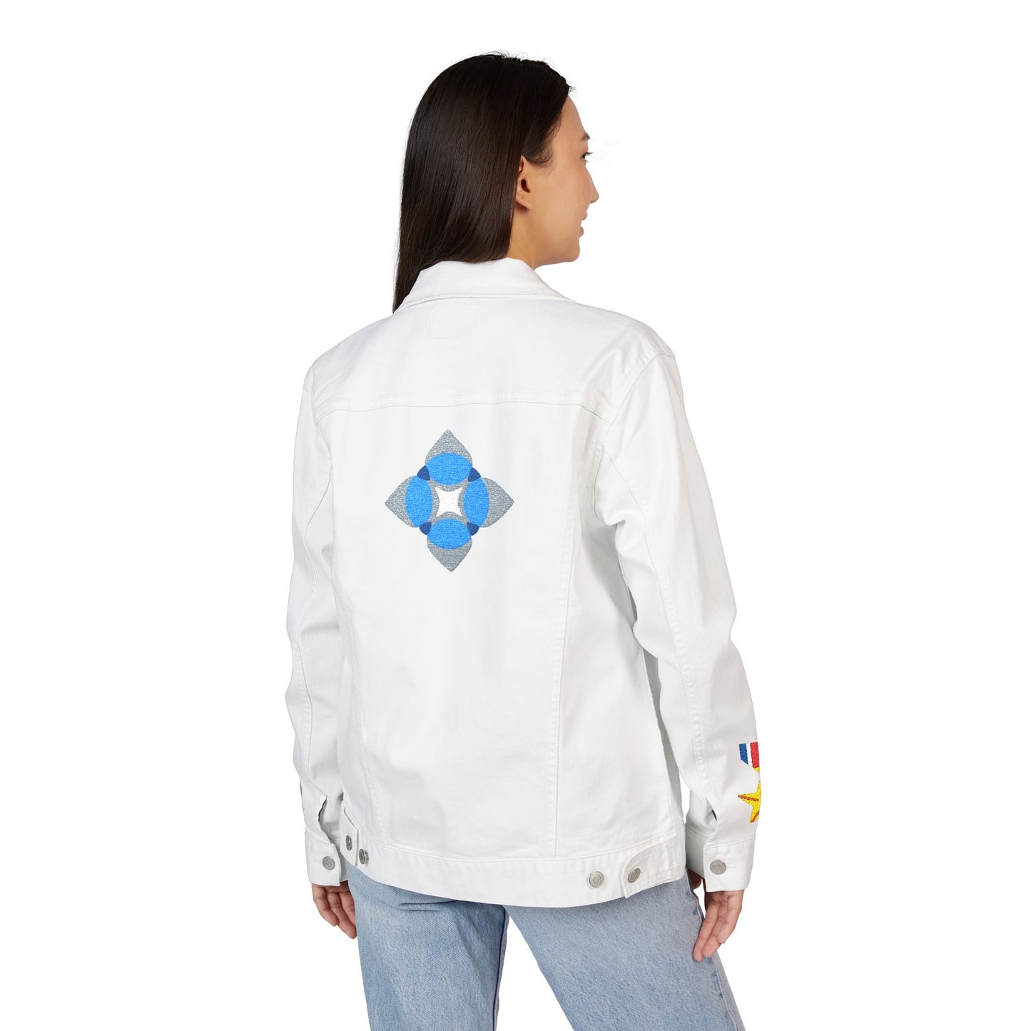 Chic Embroidered Denim Jacket, Unisex Casual Outerwear, Trendy Summer Layering, Unique Gift for Her/Him, Perfect for Festivals and [...]
