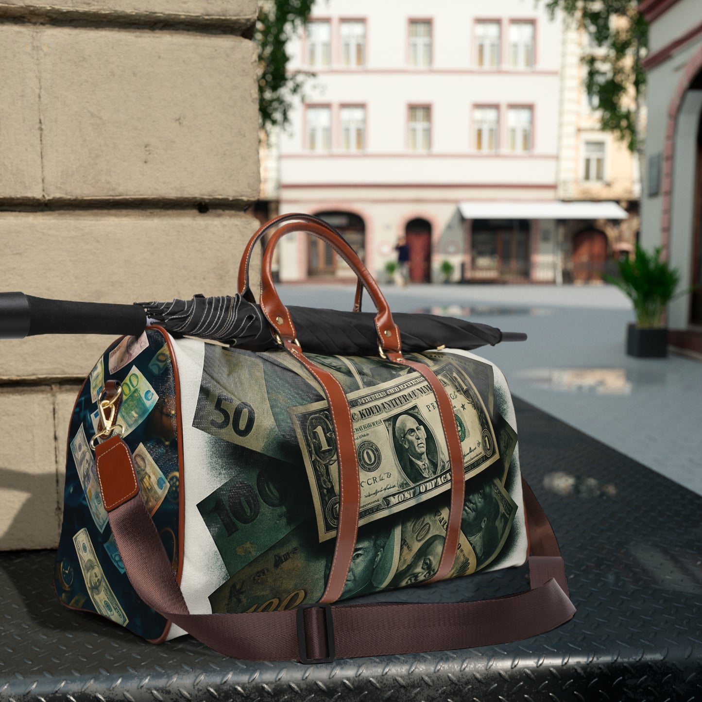 Money Design Waterproof Travel Bag - Stylish Duffle for Adventurers, Weekenders, & Travelers, Perfect Gift for Him or Her, Vacation [...]