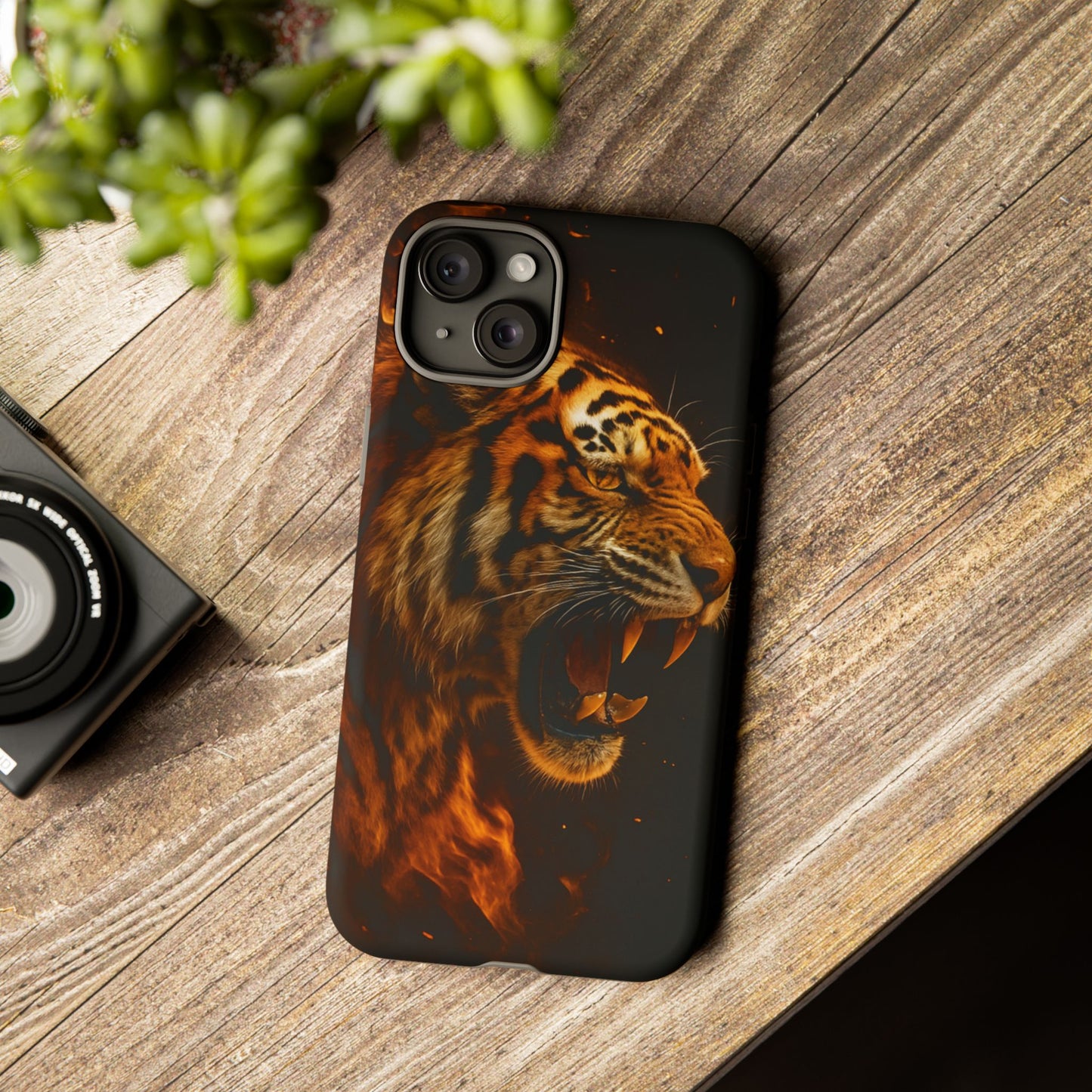 Phone Case - Flaming Tiger Tough Case