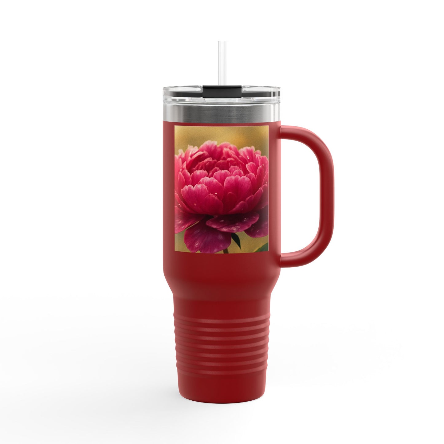 Floral Design Insulated Travel Mug, 40oz, Perfect for Travel, Coffee Lover Gift, Birthday, Floral Mug, Eco-Friendly Drinkware