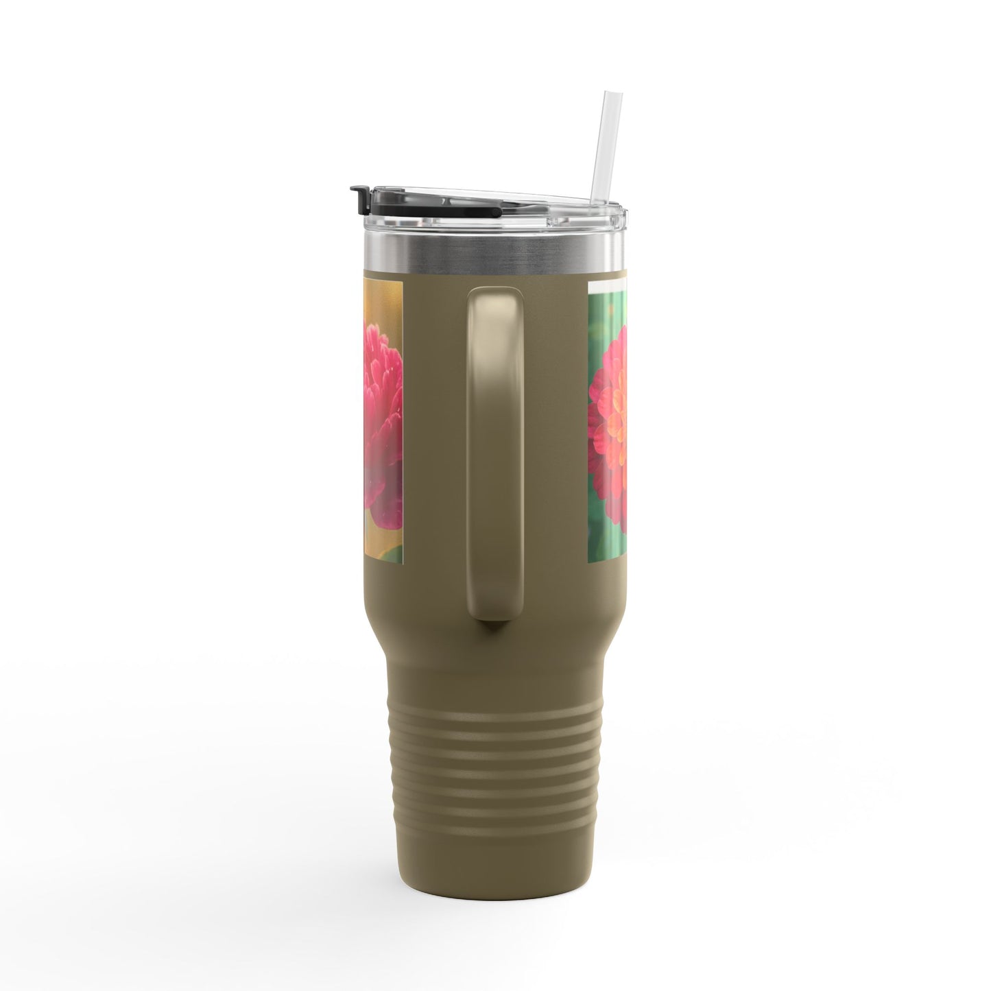Floral Design Insulated Travel Mug, 40oz, Perfect for Travel, Coffee Lover Gift, Birthday, Floral Mug, Eco-Friendly Drinkware