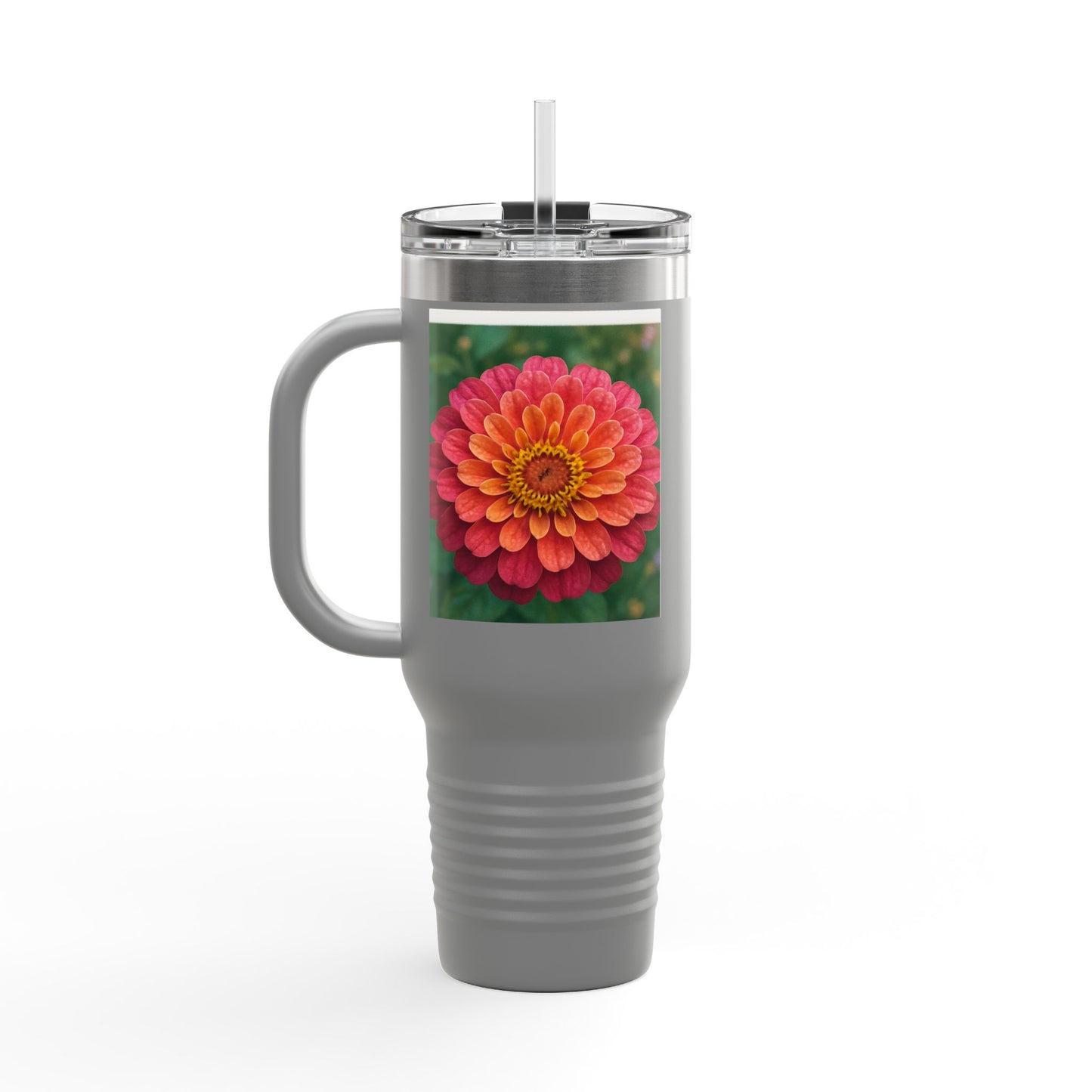 Floral Design Insulated Travel Mug, 40oz, Perfect for Travel, Coffee Lover Gift, Birthday, Floral Mug, Eco-Friendly Drinkware