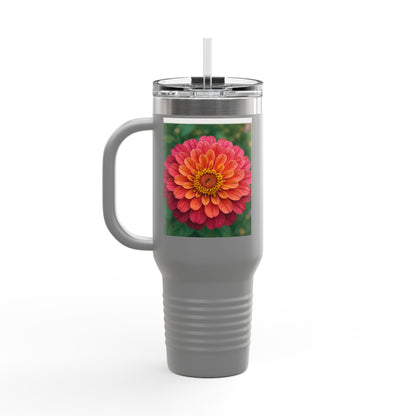 Floral Design Insulated Travel Mug, 40oz, Perfect for Travel, Coffee Lover Gift, Birthday, Floral Mug, Eco-Friendly Drinkware