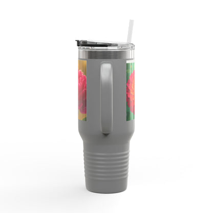 Floral Design Insulated Travel Mug, 40oz, Perfect for Travel, Coffee Lover Gift, Birthday, Floral Mug, Eco-Friendly Drinkware